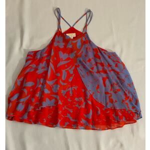 Maeve Red and Blue Floral Blouse